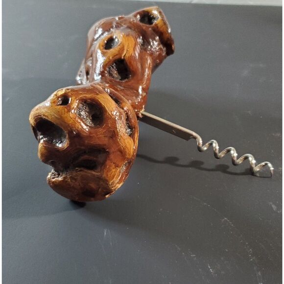 Wooden Cork Screw Wine Bottle Opener Wood knotted Vine~Vintage~ - Picture 3 of 5